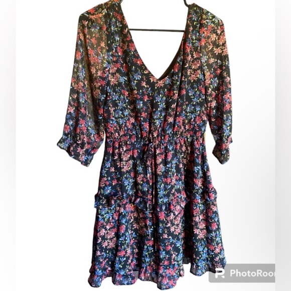 I.N. San Francisco Dresses & Skirts - NWT I.N. San Francisco women’s dress. Sheer, lined, floral Black blue pink Small